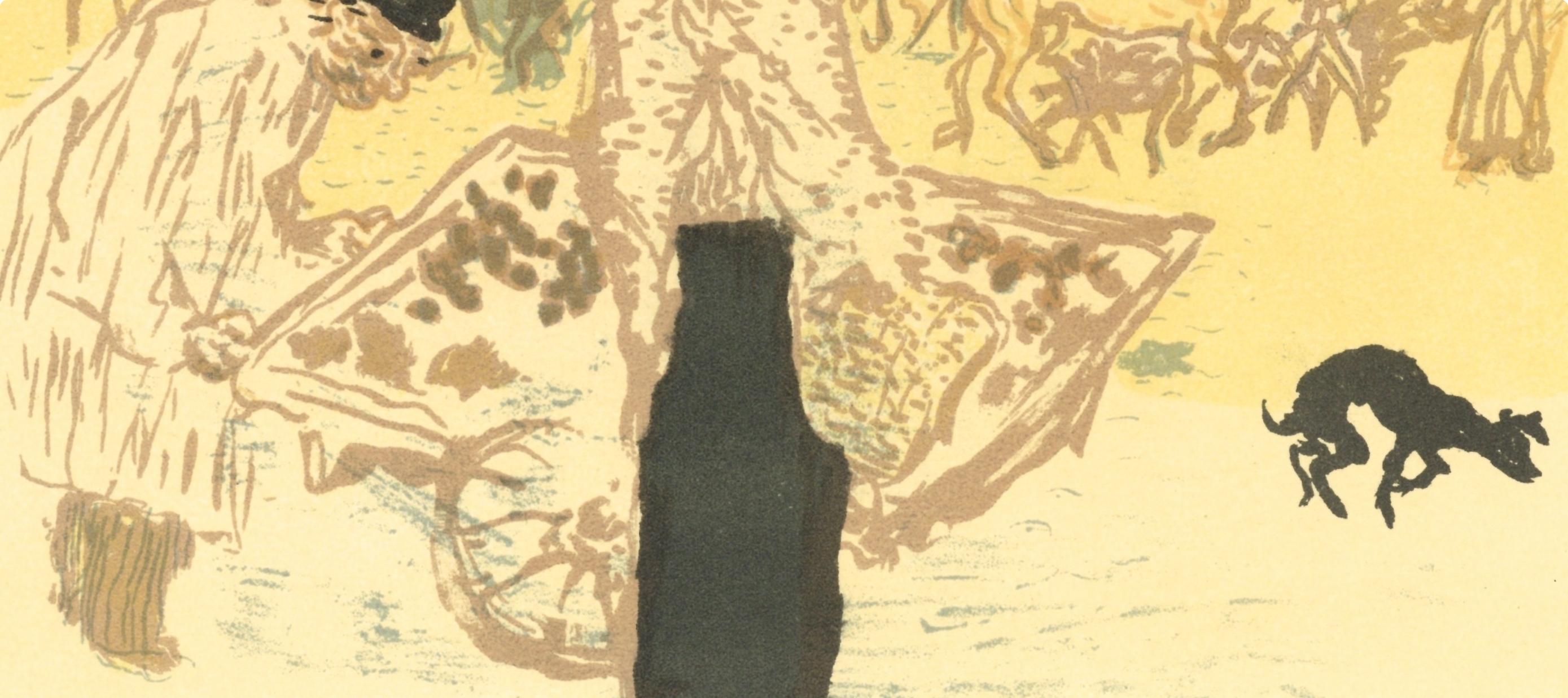 Bonnard, Marchand des quatre-saisons, Bonnard Lithographe (after) - Orange Figurative Print by Pierre Bonnard