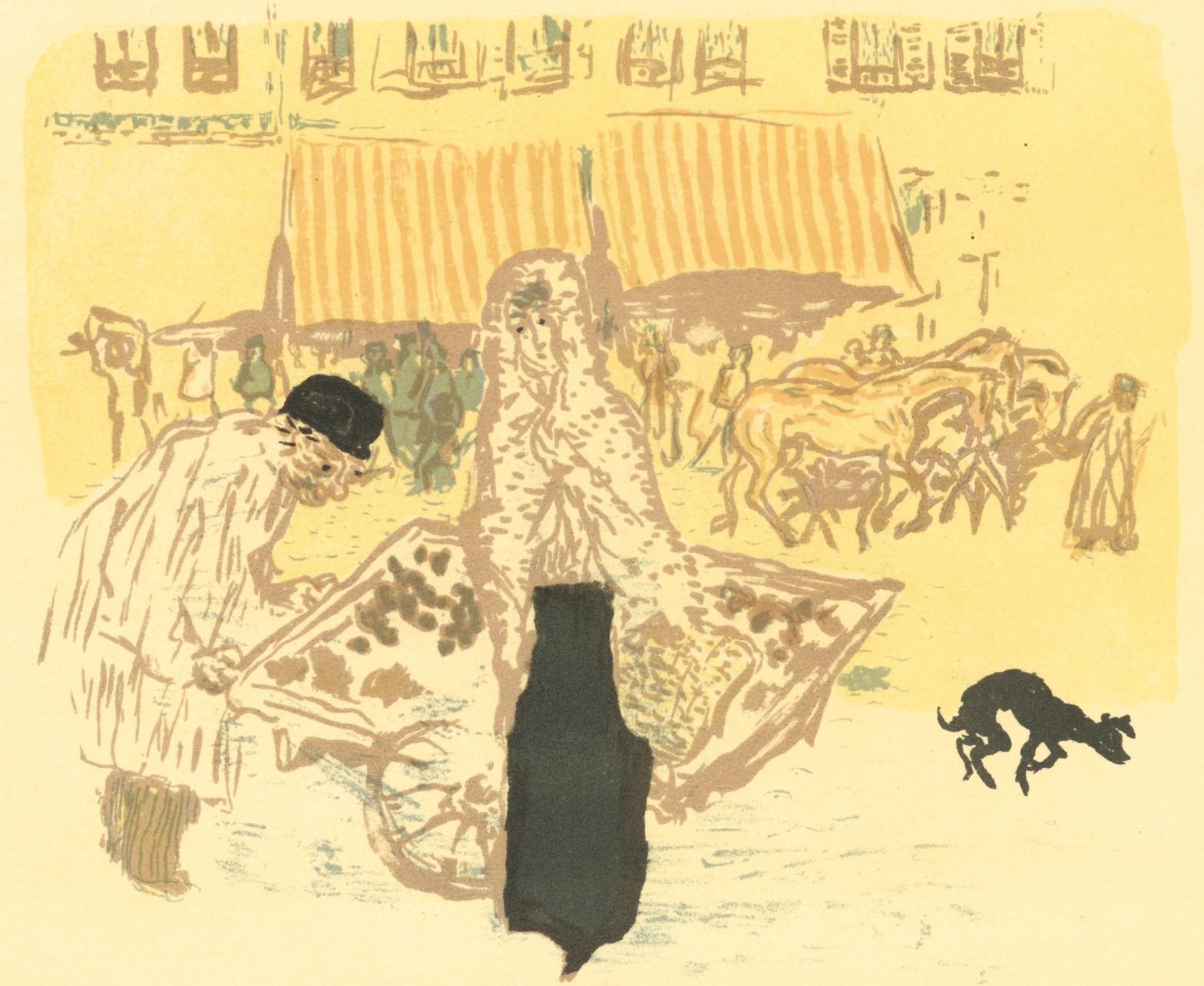 Pierre Bonnard Figurative Print - Bonnard, Marchand des quatre-saisons, Bonnard Lithographe (after)