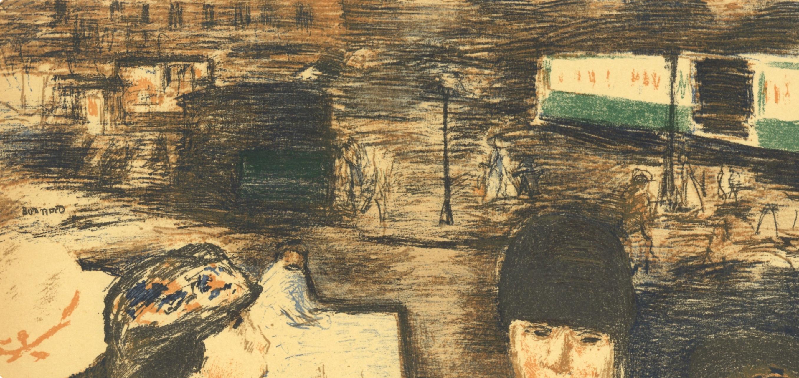 Bonnard, Place Clichy, lithographie de Bonnard (après) - Post-impressionnisme Print par Pierre Bonnard