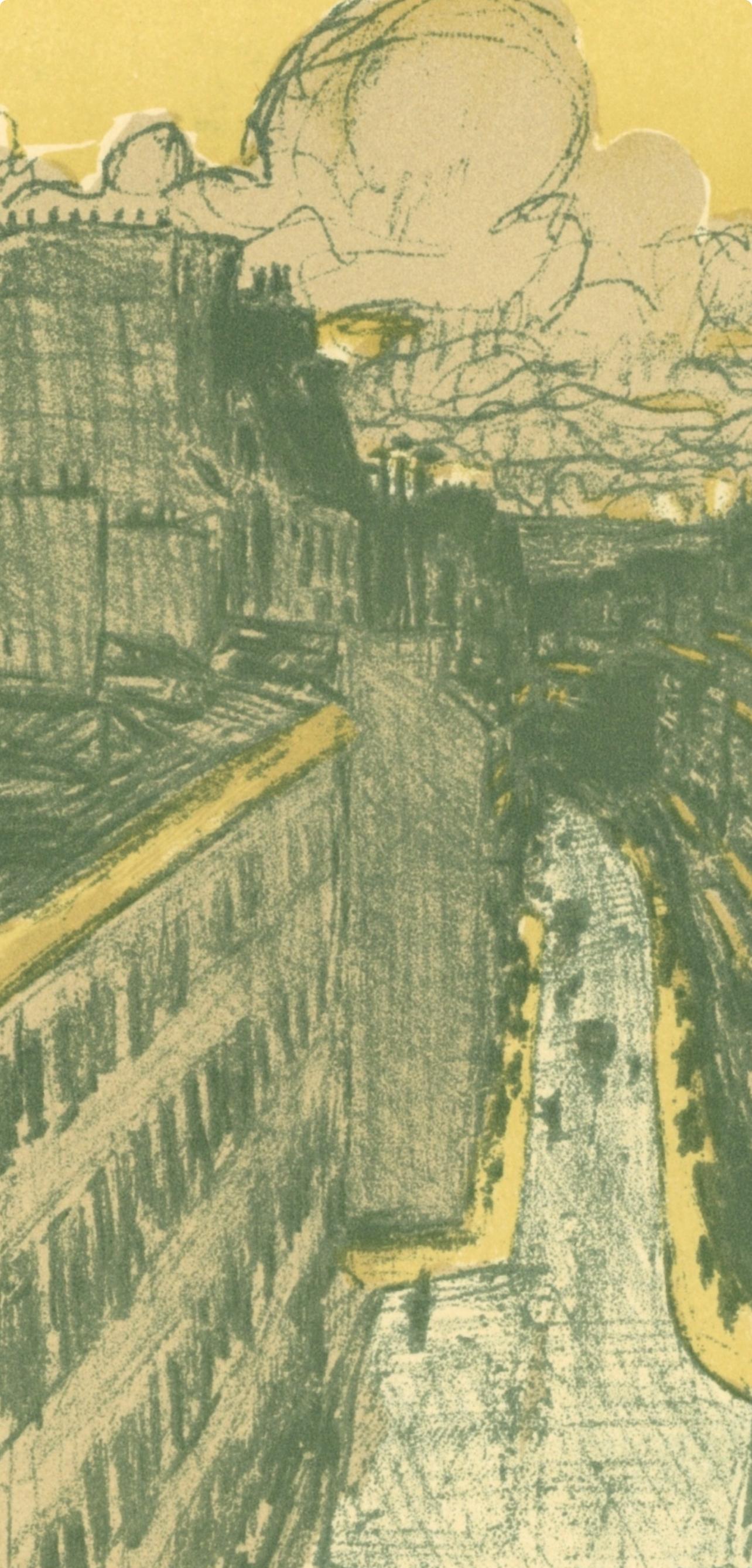 Bonnard, Rue vue d´en haut, Bonnard Lithographe (after) - Beige Figurative Print by Pierre Bonnard