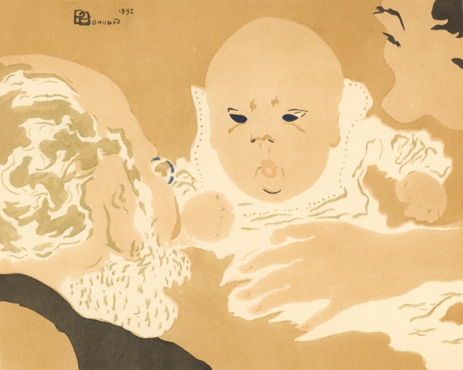 Figurative Print de Pierre Bonnard - Bonnard, Escena de familia I, Litografía Bonnard (después)