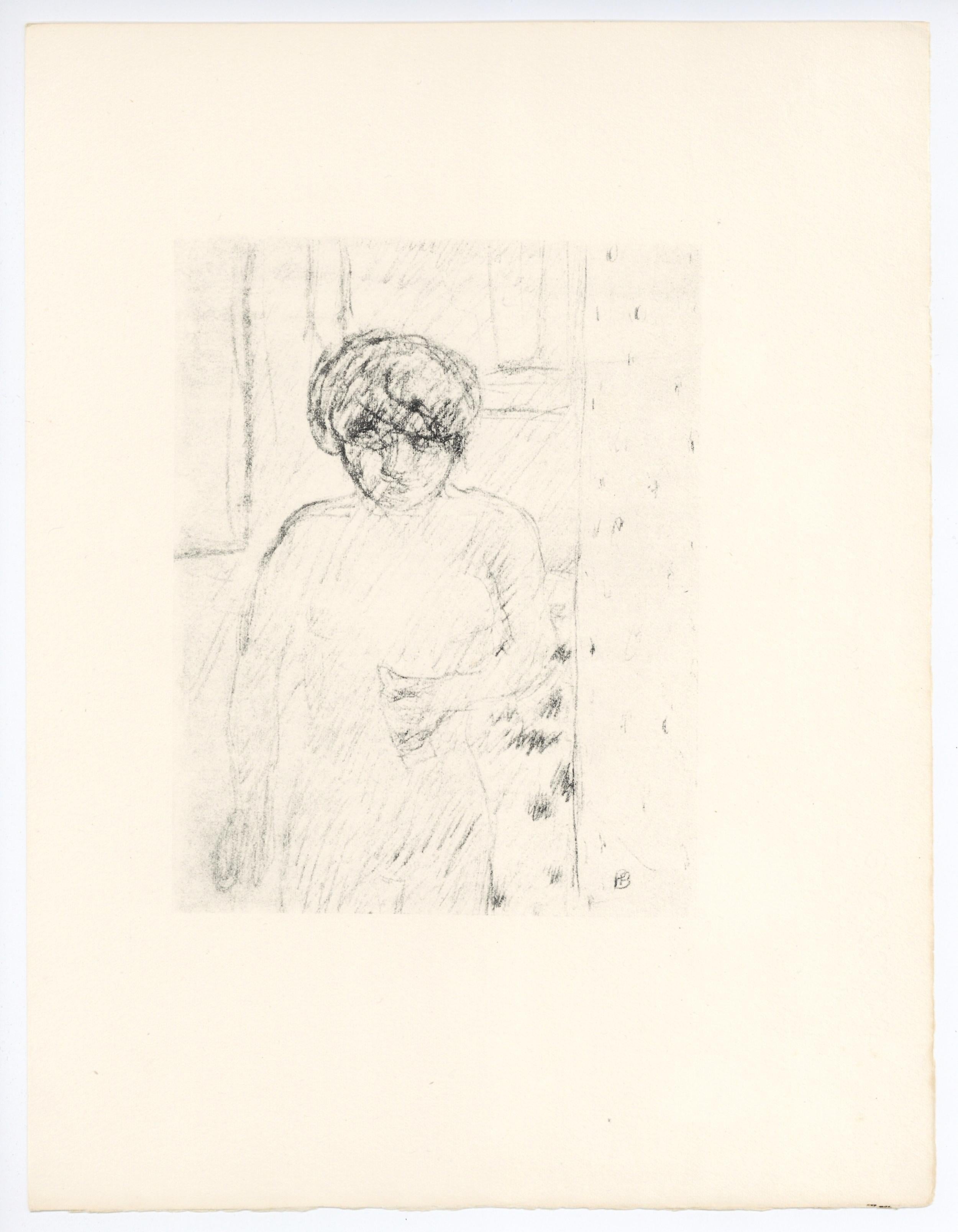 "Buste" original lithograph - Print by Pierre Bonnard