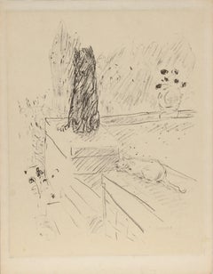 Chien et Chat (Bouvet 90), circa 1920, Etching by Pierre Bonnard