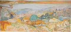 Fauvist Landscape : View of Cannes and le Cannet - Lithograph # Mourlot