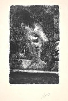 Femme Debout dans sa Baignoire - Original Lithograph by Pierre Bonnard - 1920s