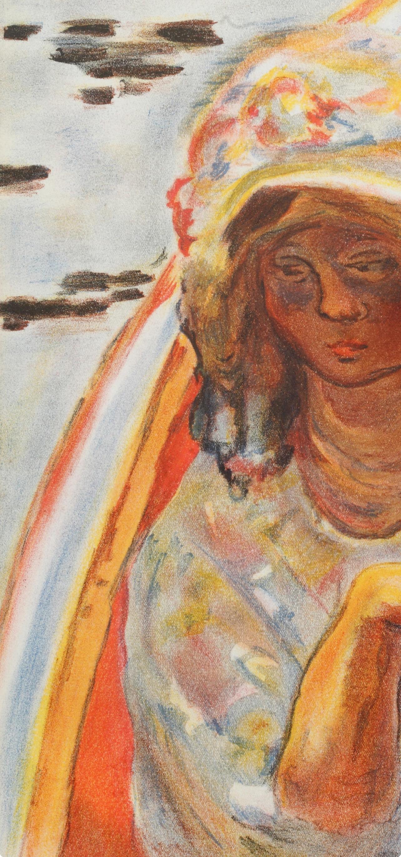 Jeune Fille dans une Barque, Verve: Revue Artistique et Littéraire (Post-Impressionismus), Print, von Pierre Bonnard