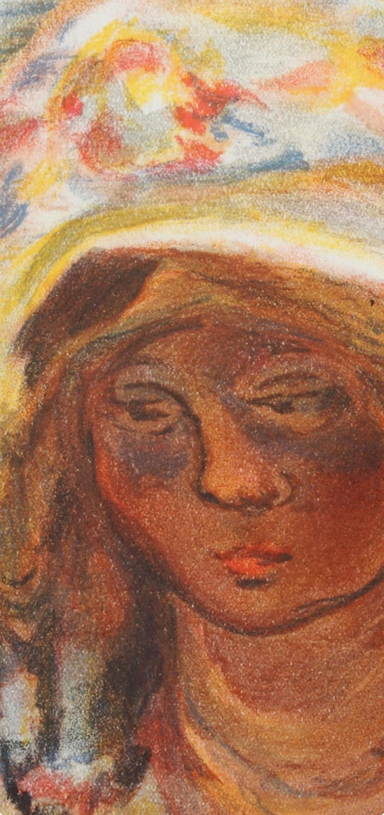 Jeune Fille dans une Barque, Verve: Revue Artistique et Littéraire (Beige), Figurative Print, von Pierre Bonnard