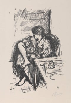 La Toilette Assise, Framed Impressionist Lithograph by Pierre Bonnard