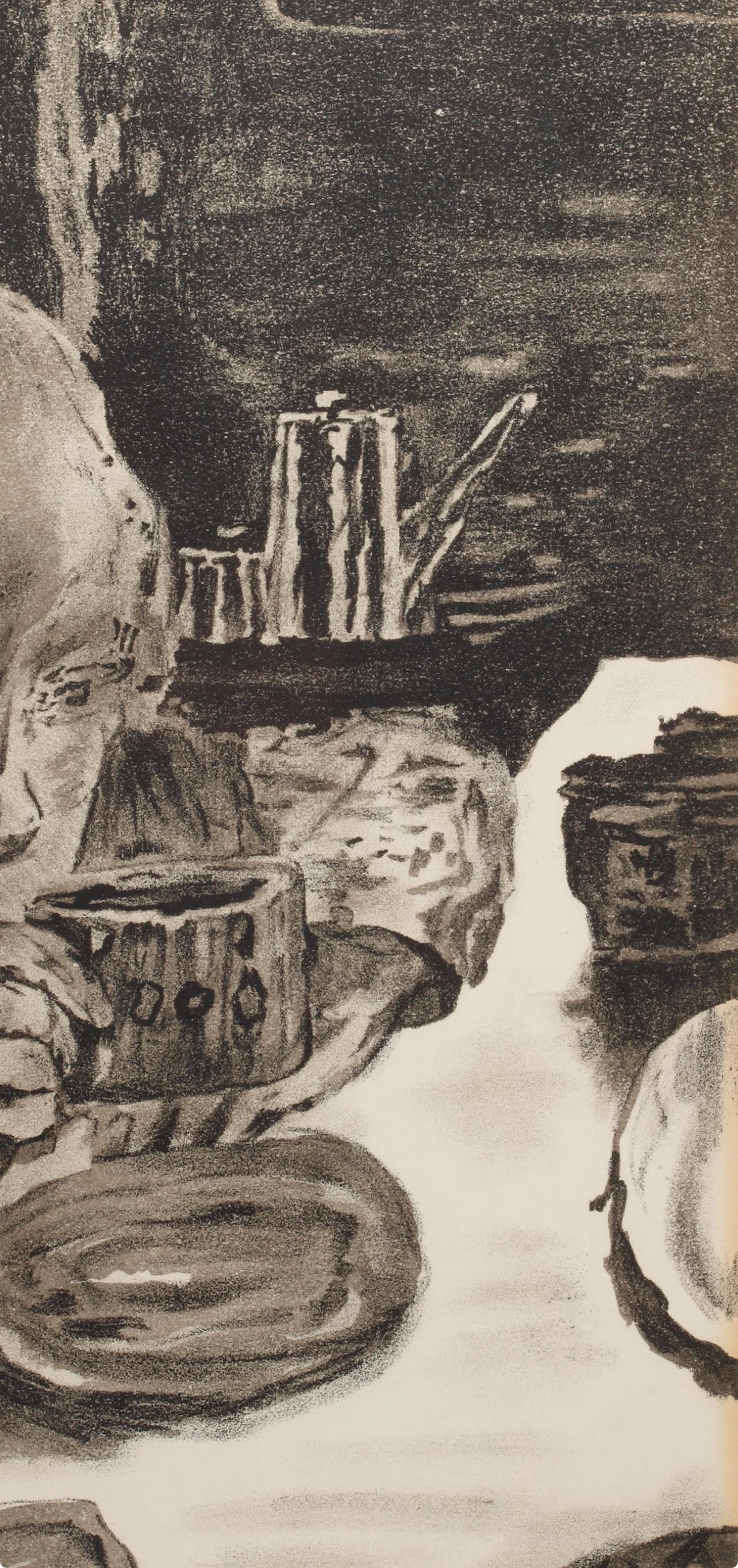 Das kleine Abendessen, Verve: Revue Artistique et Littéraire (Grau), Figurative Print, von Pierre Bonnard