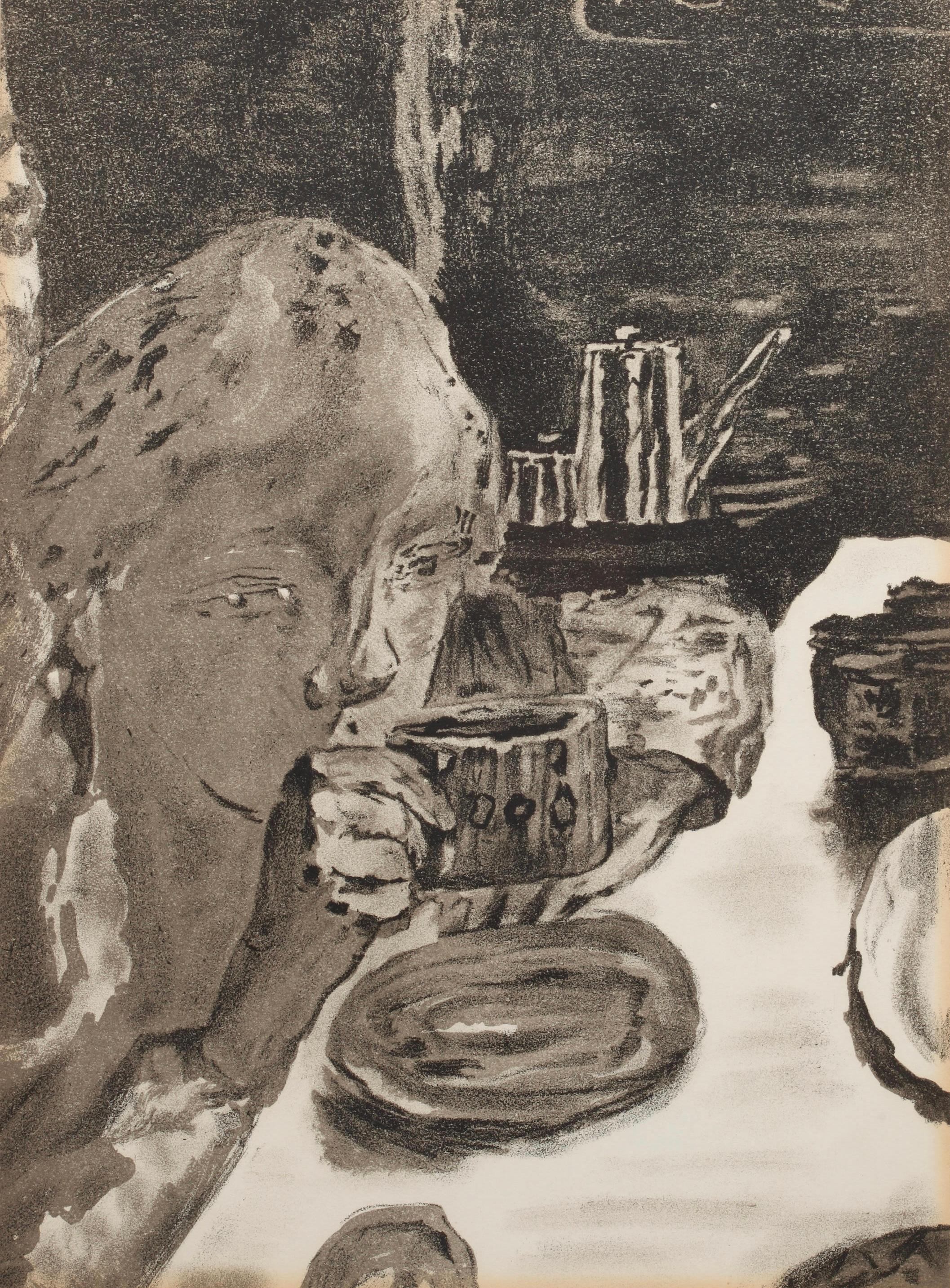 Pierre Bonnard Figurative Print – Das kleine Abendessen, Verve: Revue Artistique et Littéraire
