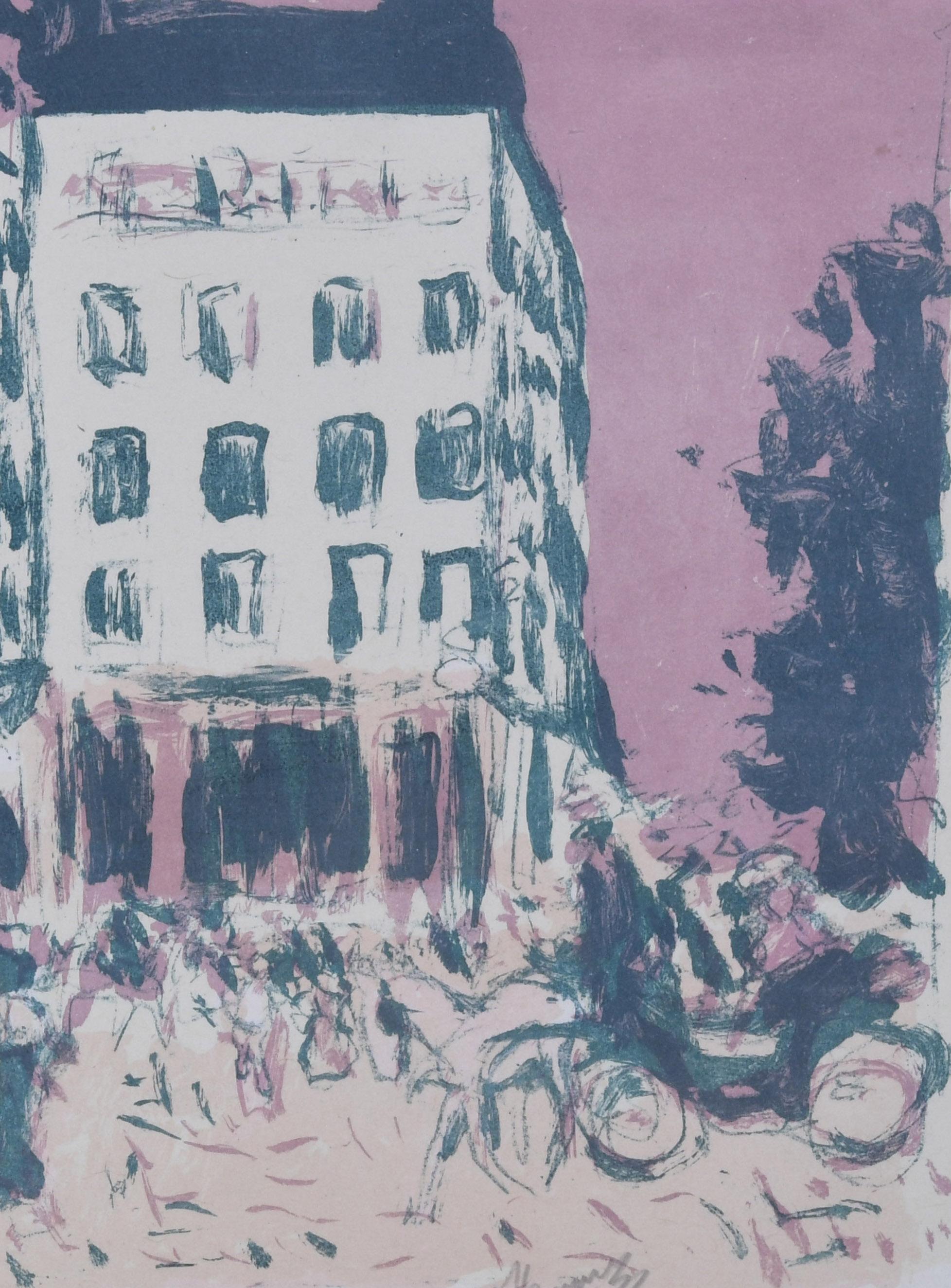 Les Boulevards
Color llthograph on china paper, 1900
Signed In graphite, below image, right: P. Bonnard
A proof outside of the edition of 100 for Das Mappenwerk der Insel
Without the Insel stamp, verso, Lugt 2861a
Published by Insel Verlag, Leipzig,
