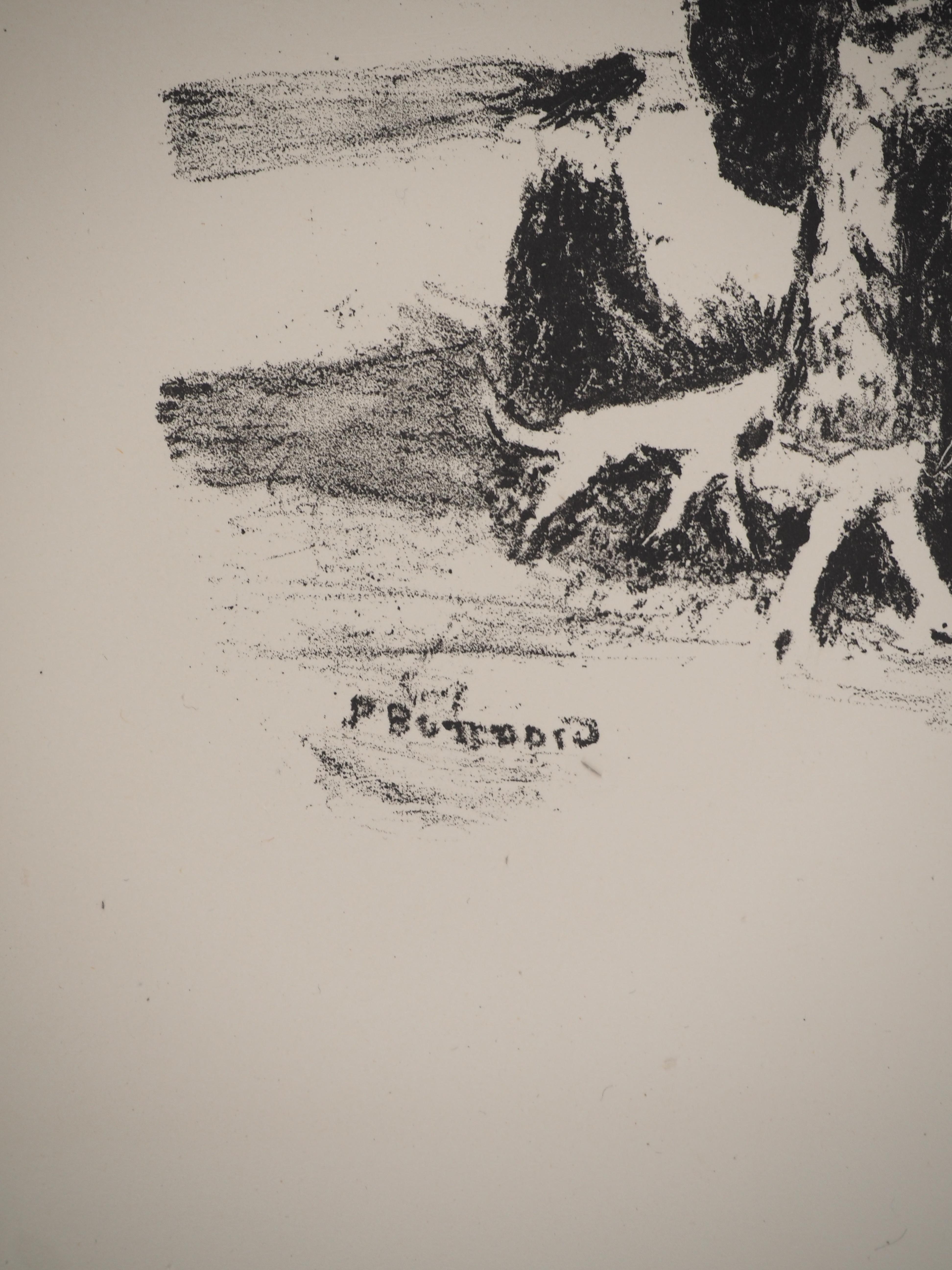 Pierre BONNARD (1867-1947)
En la calle de París, 1927

Litografía original 
Firmado en la placa
Edición limitada a 225 ejemplares (no numerados)
Sobre vitela BFK Rives 33 x 25 cm (c. 12,9 x 9,8 pulg.)

Excelente estado, borde de la hoja ligeramente