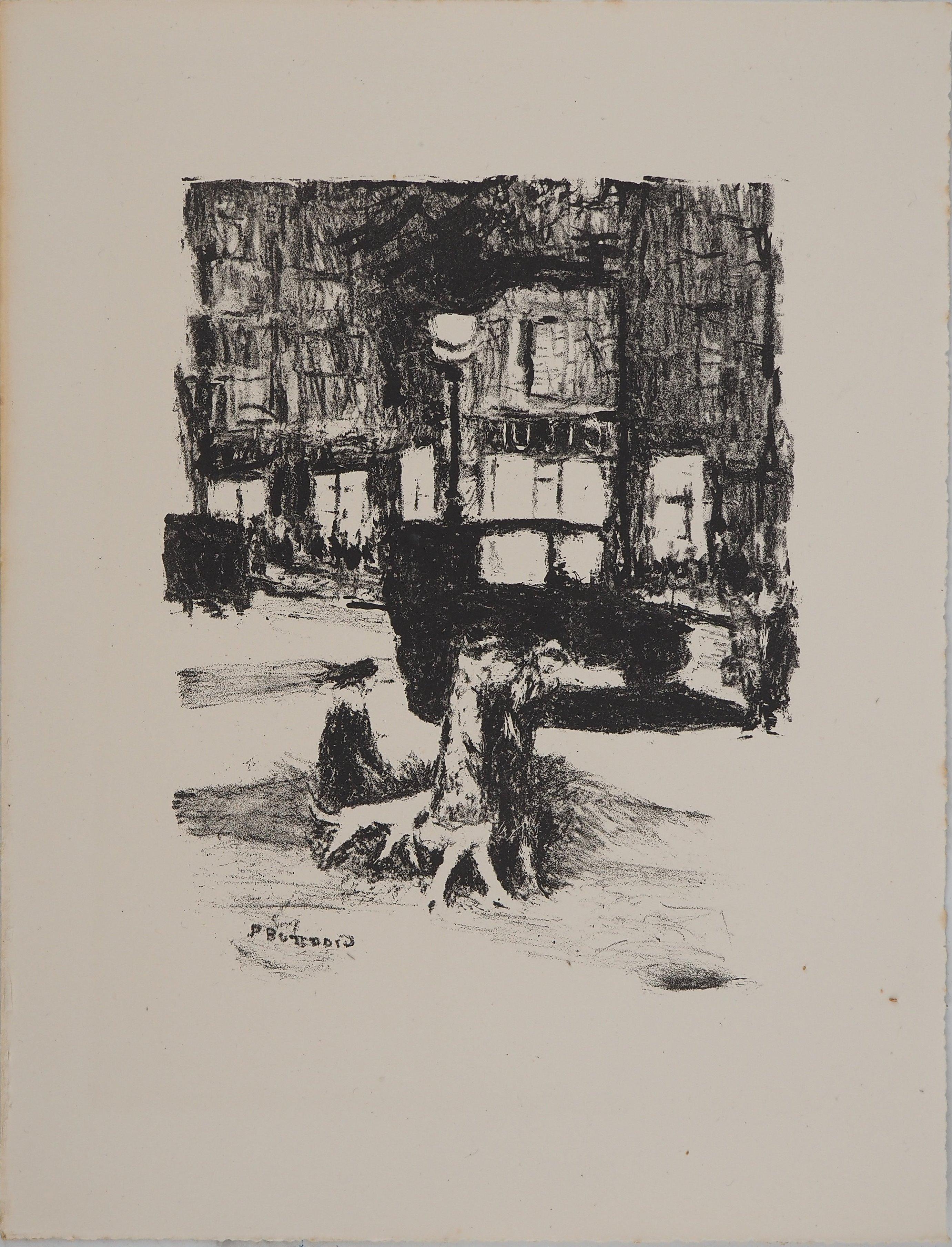 Figurative Print de Pierre Bonnard - En la calle de París - Litografía original