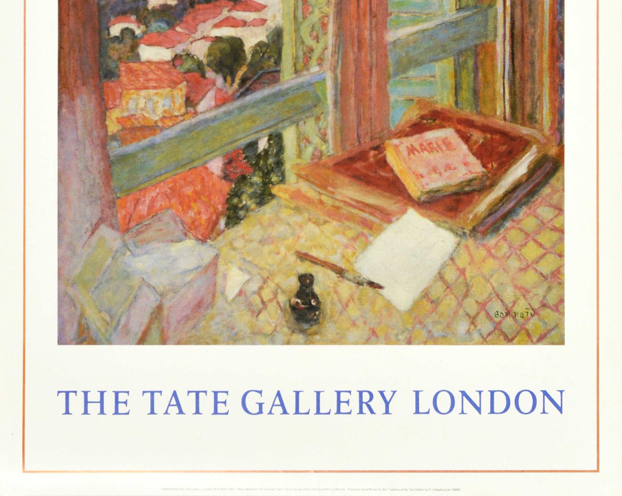 Affiche d'exposition d'art vintage The Window de Pierre Bonnard Tate Gallery 2
