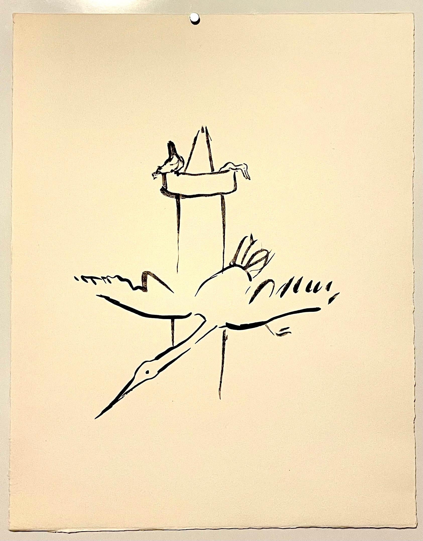 Pierre Bonnard Litografía Impresa en Mourlot Paris 1958 Mezquita Minarete, Cisne en venta 2