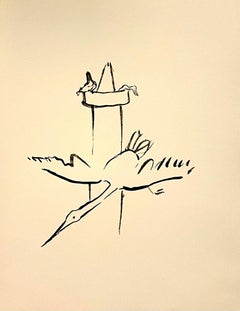 Pierre Bonnard Litografía Impresa en Mourlot Paris 1958 Mezquita Minarete, Cisne