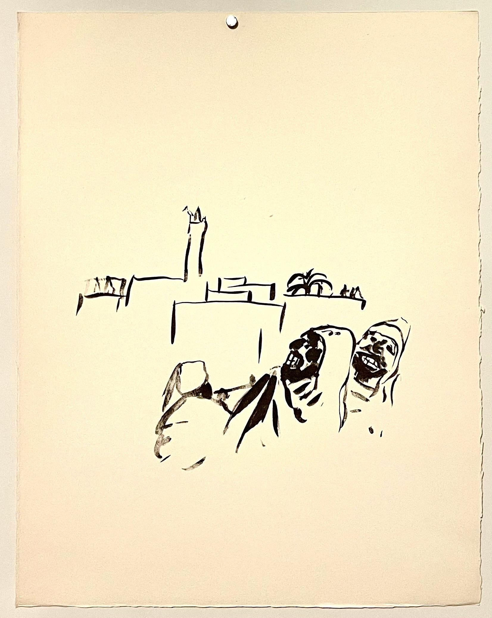 Lithographie von Pierre Bonnard, bedruckt in Mourlot, Paris 1958, Mosque Minaret, Dorf im Angebot 1