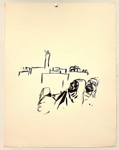 Pierre Bonnard Lithograph Printed at Mourlot Paris 1958 Mosque Minaret, Village