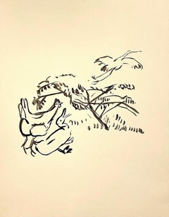 Pierre Bonnard Ltd Ed Litografía Impresa en Mourlot Paris 1958 Gallinas y Cisne