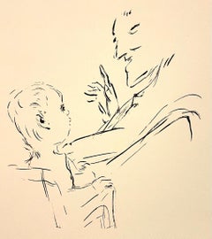 Pierre Bonnard Ltd Ed Lithograph Printed at Mourlot Paris 1958 Father and Son