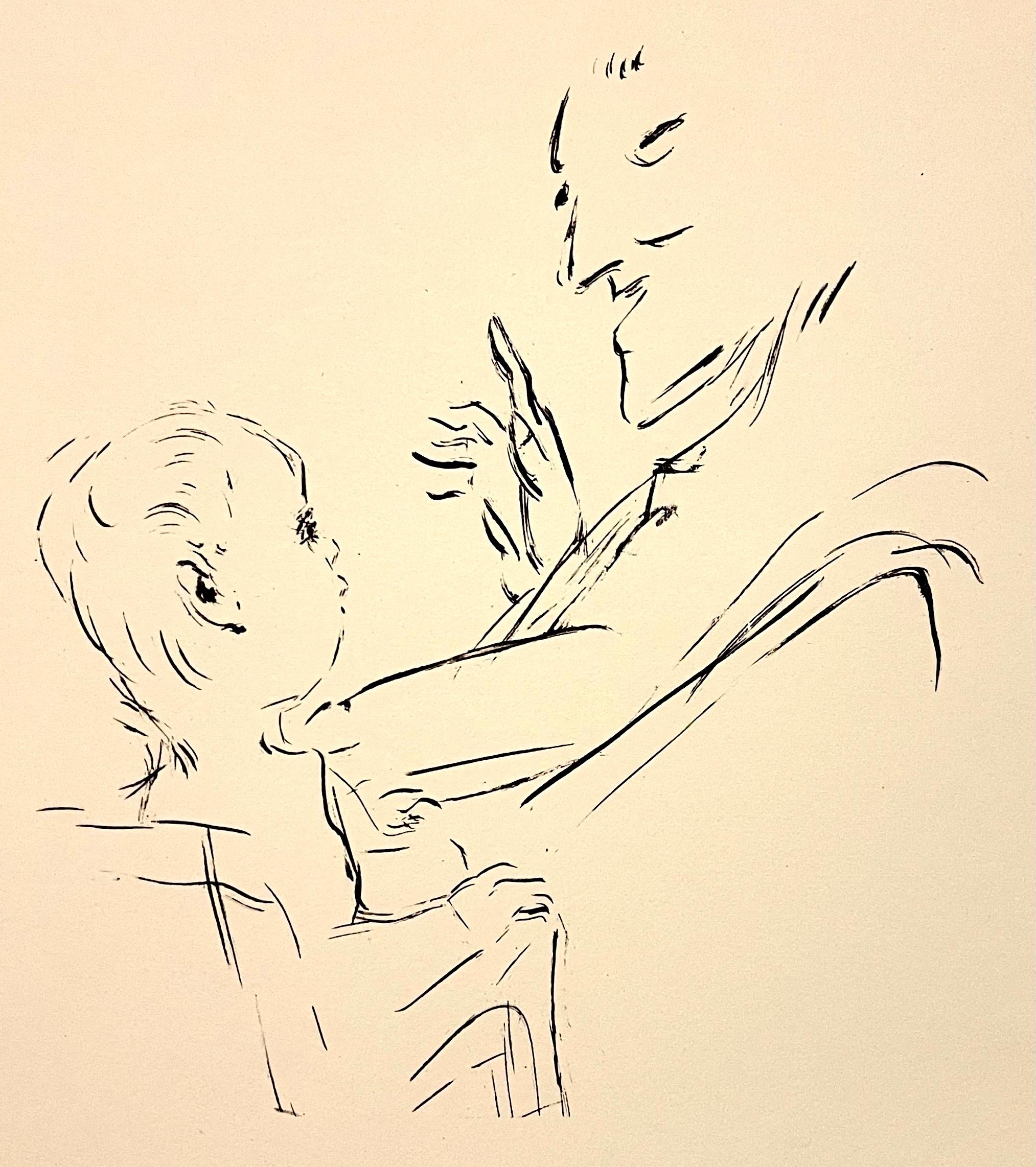 Pierre Bonnard Ltd Ed Litografia stampata a Mourlot Paris 1958 Padre e Figlio in vendita 1