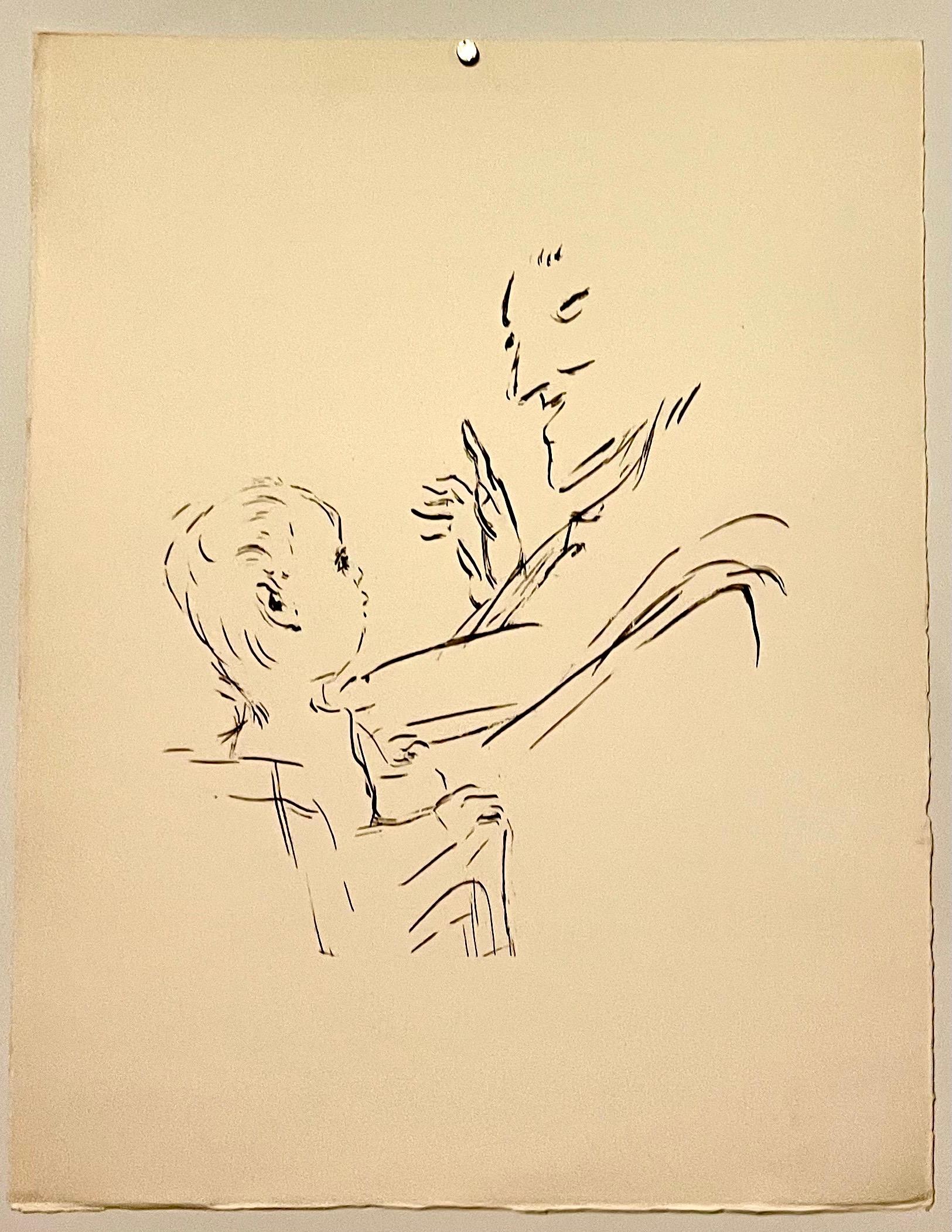 Pierre Bonnard Ltd Ed Litografia stampata a Mourlot Paris 1958 Padre e Figlio in vendita 2