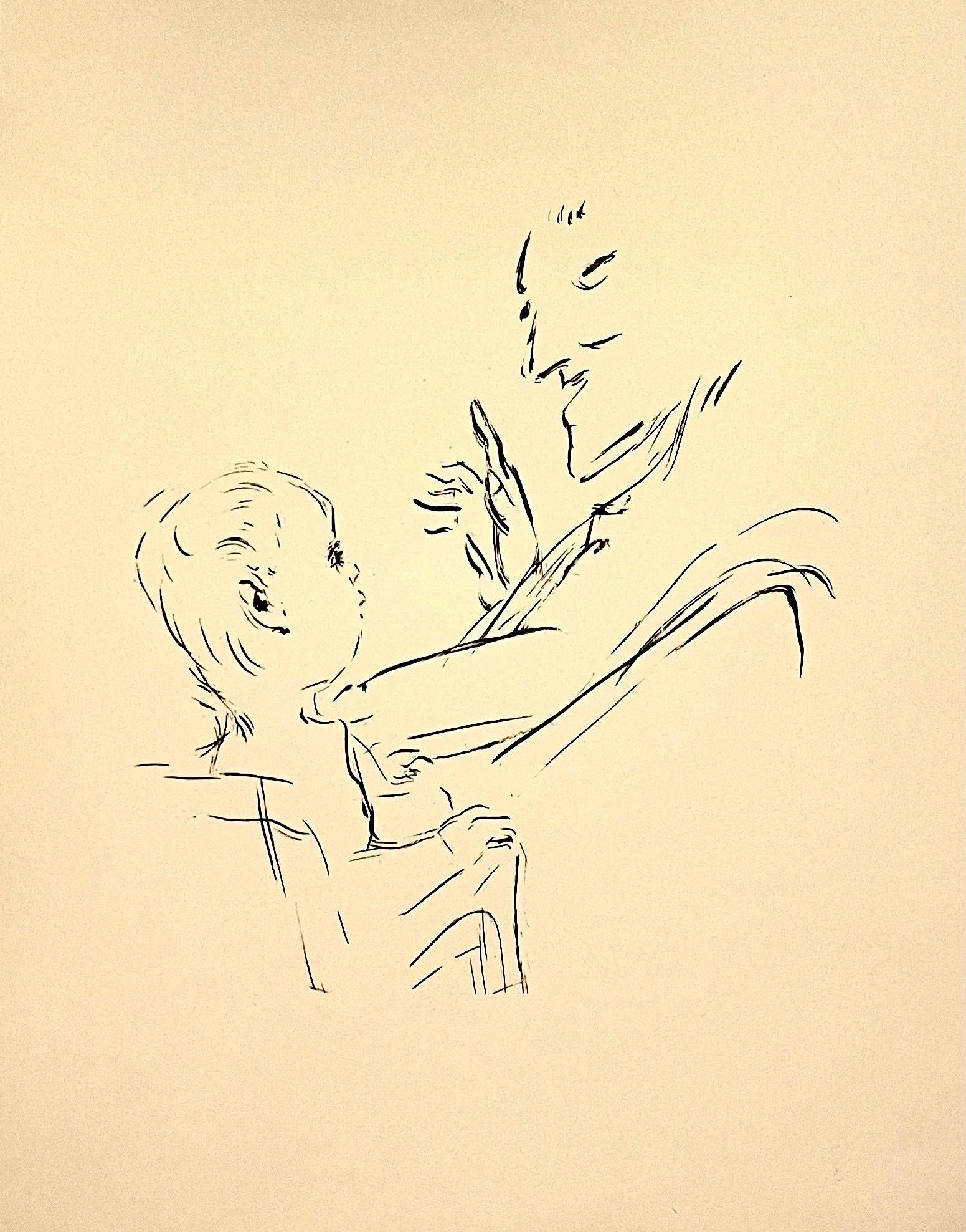 Lithographie en édition limitée de Pierre Bonnard imprimée à Mourlot Paris 1958 Père et fils 