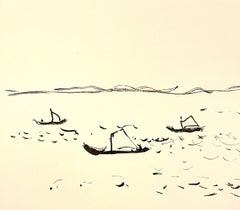 Pierre Bonnard Ltd Ed Lithograph Printed at Mourlot Paris 1958 Sail Boats, Lake