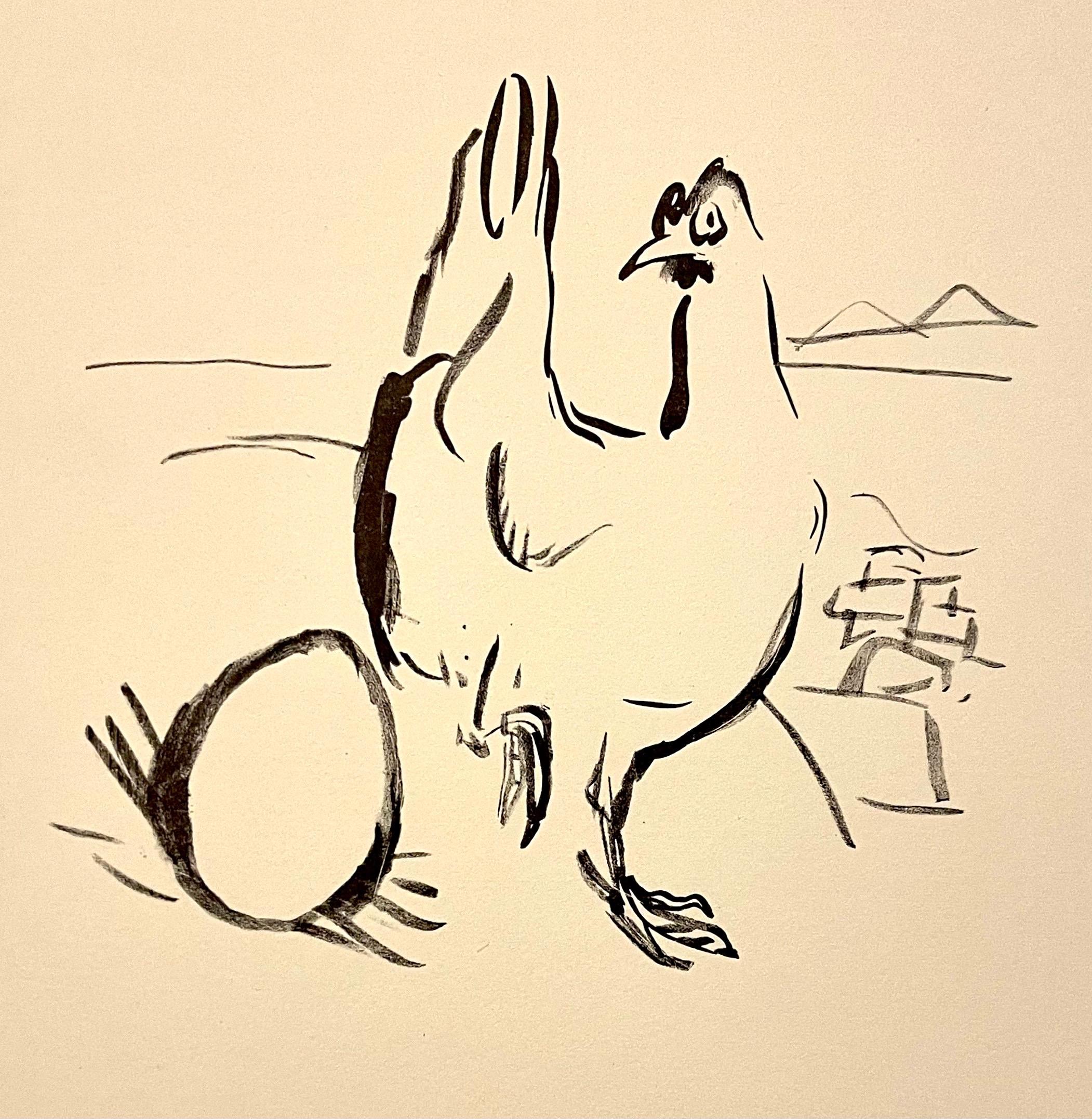 Pierre Bonnard Edición limitada Litografía Impresa en Mourlot Paris 1958 Pollo, huevo en venta 1