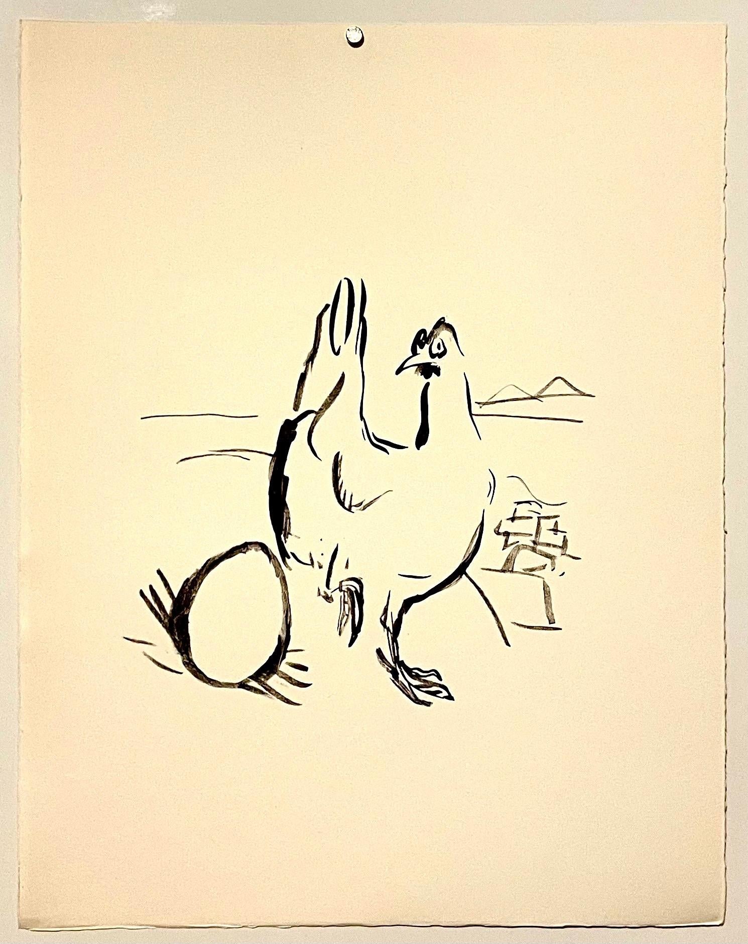 Pierre Bonnard ltd edition Lithographie, gedruckt in Mourlot Paris 1958 Hühner, Ei, Hühner im Angebot 2