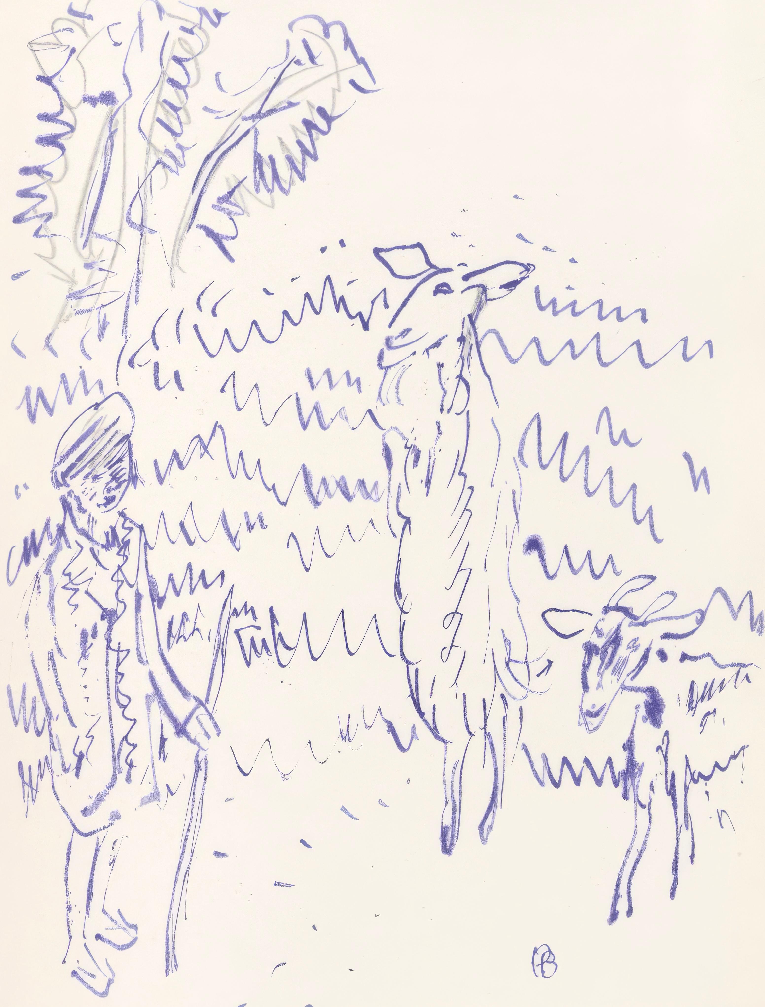 Diese exquisite Lithografie von Pierre Bonnard (1867-1947) mit dem Titel Sans titre (Ohne Titel) aus dem Album Pierre Bonnard, Correspondances stammt aus der 1944 von Editions de la Revue Verve, Paris, unter der Leitung von Teriade, Editeur, Paris,