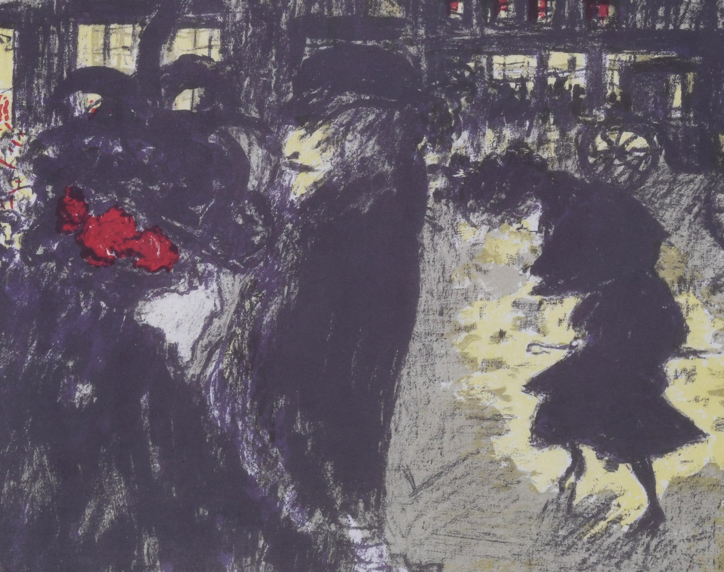 Place Le Soir (The Square at Evening)
Color lithograph on wove paper, 1899
Unsigned (as issued)
From: Quelques aspects de la vie de Paris (Some Aspects of Parisian Life), 1899, Plate No. 7
Edition: 100 (un numbered)
Printed by Auguste Clot,