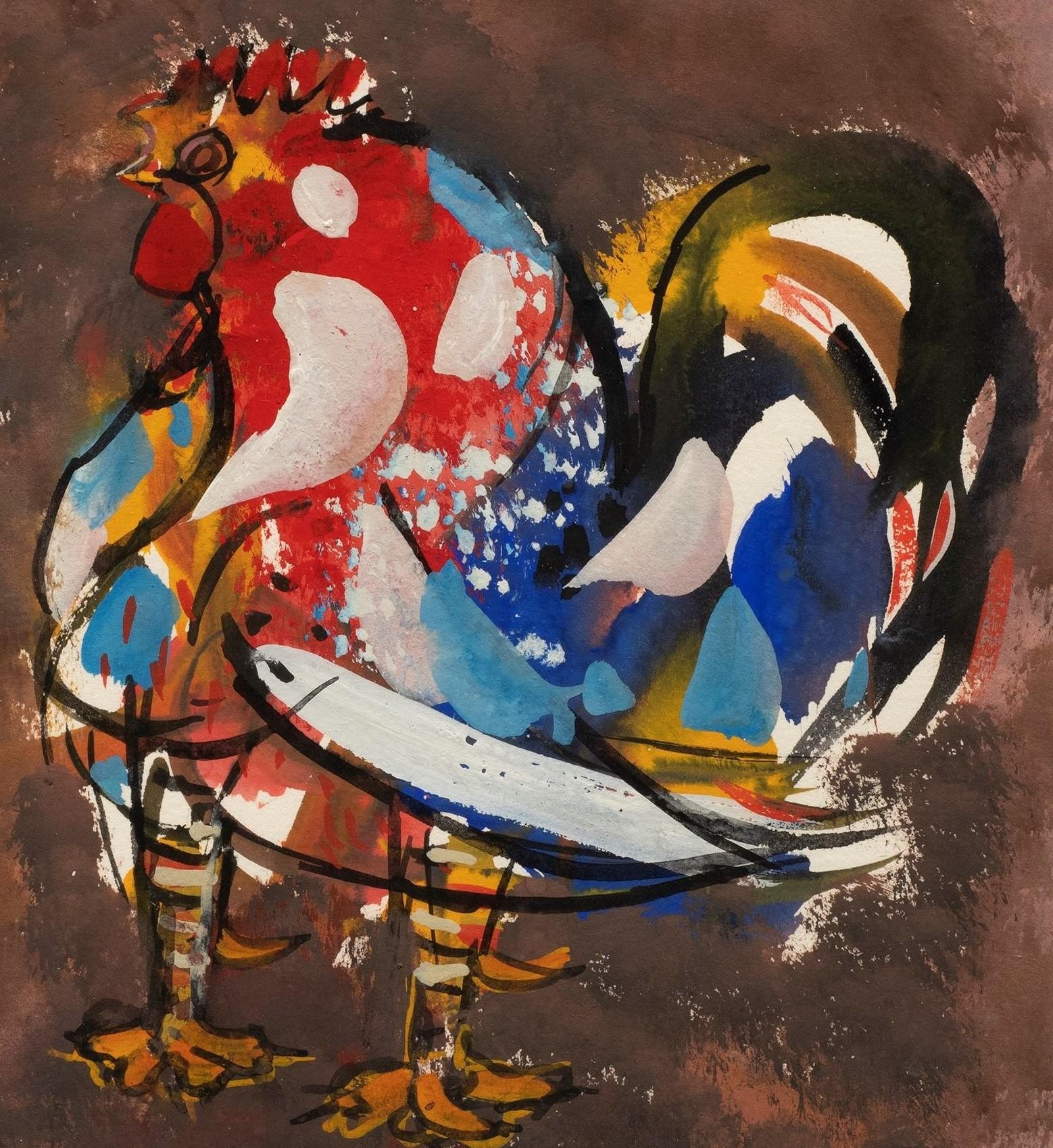 Portrait d'animal du milieu du siècle dernier : « Rooster » de Pierre Bosco (1909-1993) en vente 3