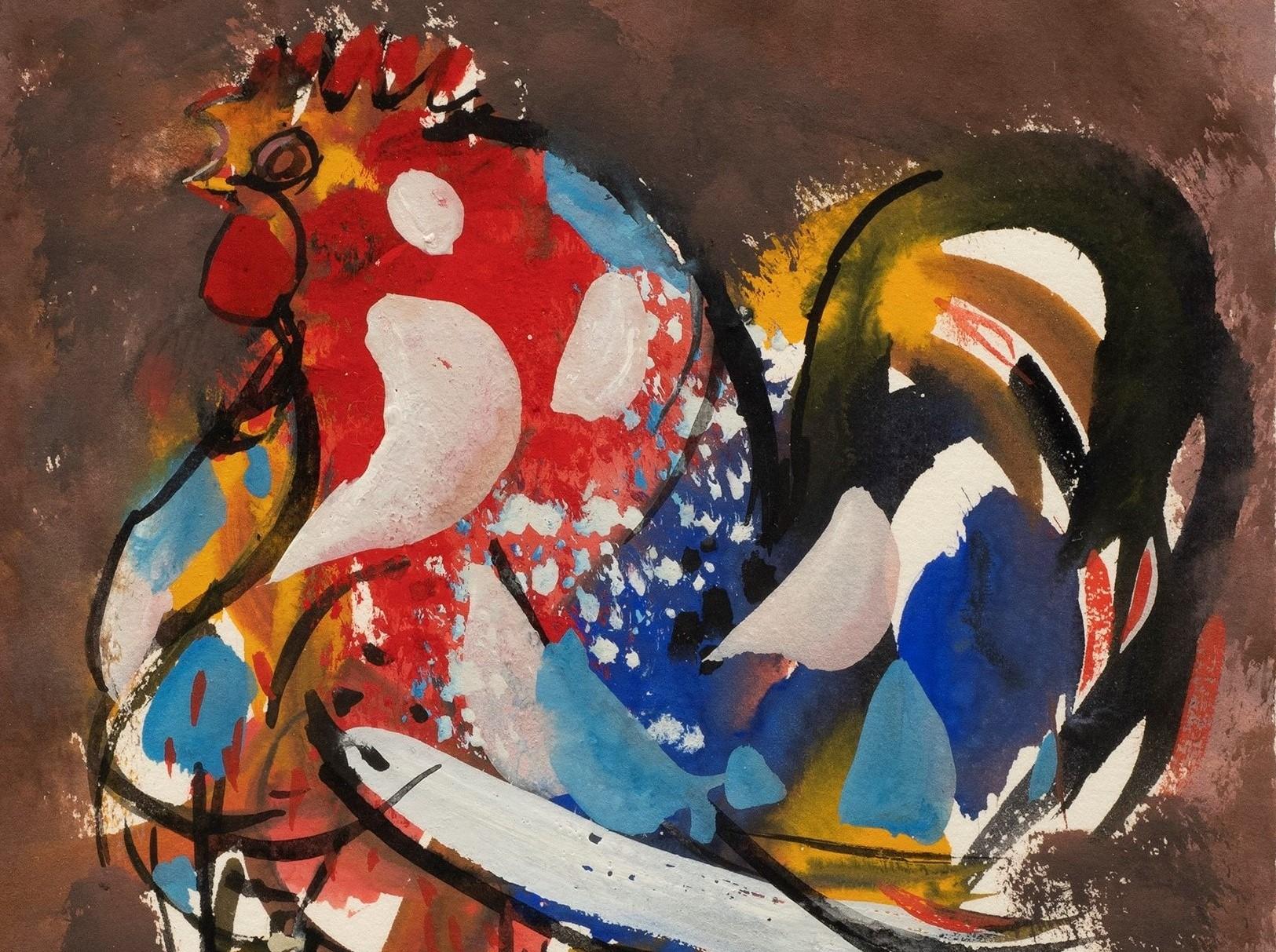 MId Century Tierporträt: „Rooster““ Pierre Bosco (1909-1993) im Angebot 3