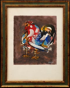 MId Century Animal Portrait: "Rooster" Pierre Bosco (1909-1993)