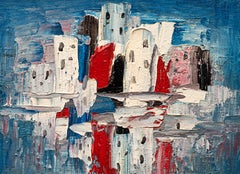 Mid-Century "The Blue Village" Pierre Bosco #50 F (Italy/France, 1909-1993)