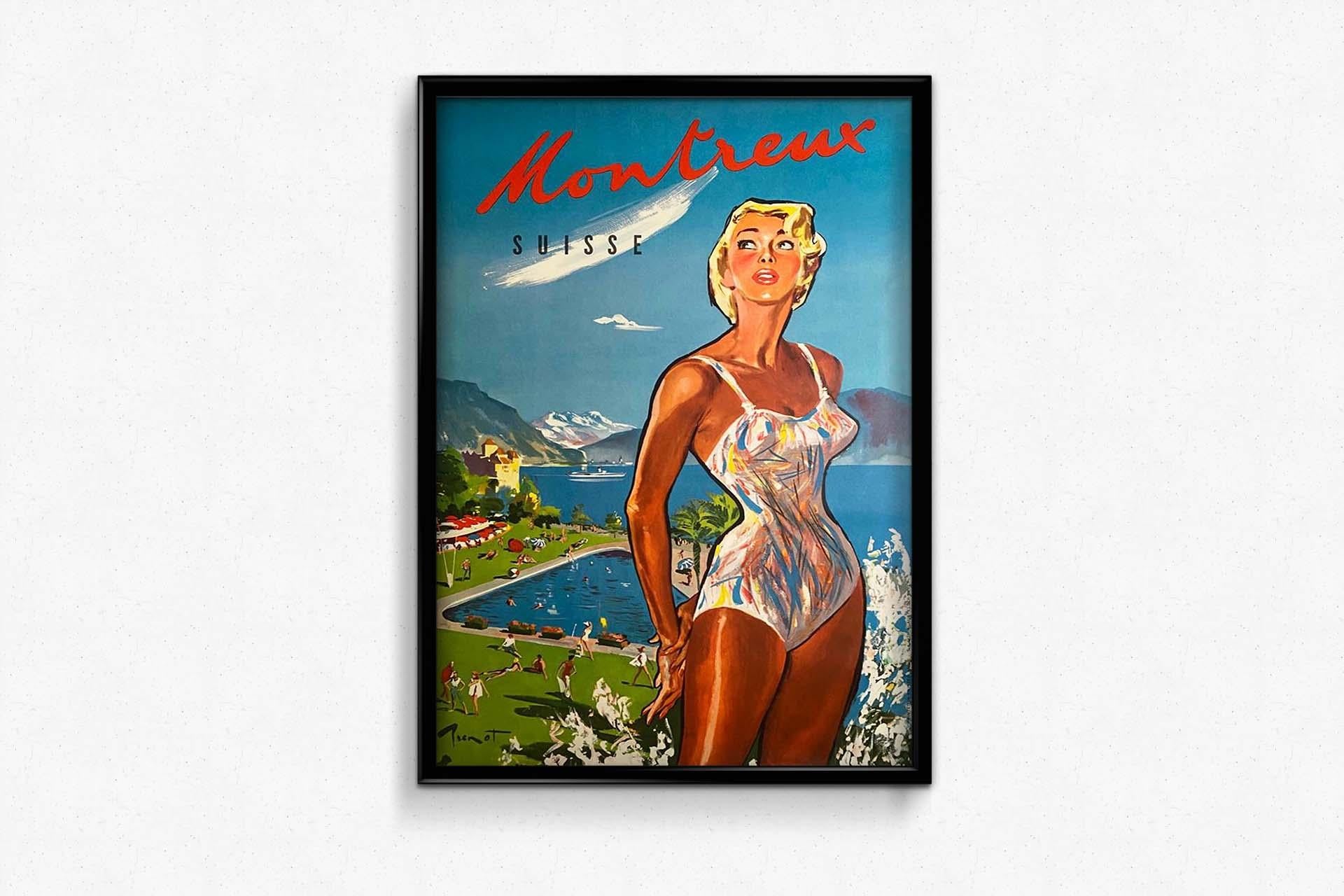 1959 Original poster by Pierre Brenot for Montreux Switzerland For Sale 3