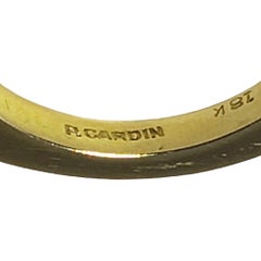 Pierre Cardin 18 Karat Yellow Gold and Onyx Ring Size 6