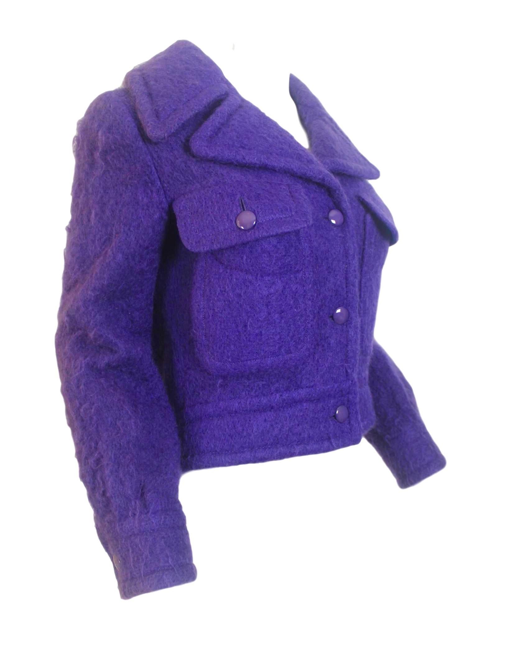 Purple Pierre Cardin 1960s Mohair Jacket For Sale