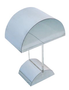 PIERRE CARDIN 1970 French Modernist Lucite & Aluminum Statement Table Lamp
