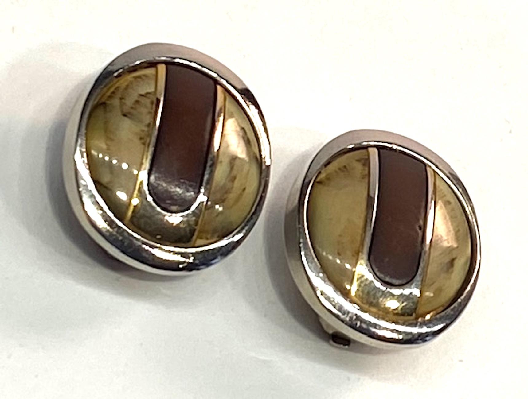 Pierre Cardin 1970s Abstract Buttom Earrings 6
