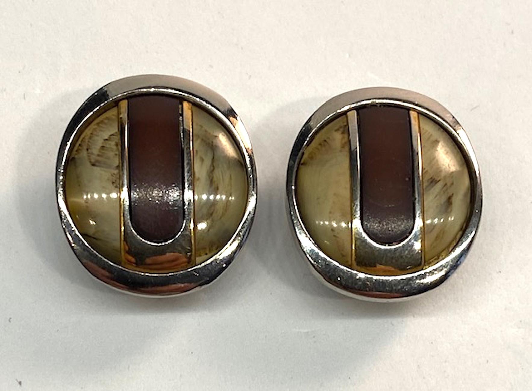 Pierre Cardin 1970s Abstract Buttom Earrings In Good Condition In New York, NY