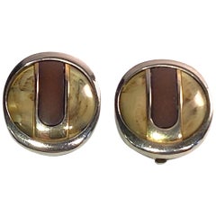 Pierre Cardin 1970s Abstract Buttom Earrings