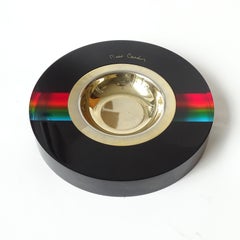 Pierre Cardin 1970s Rainbow and Black Lucite Ashtray, France