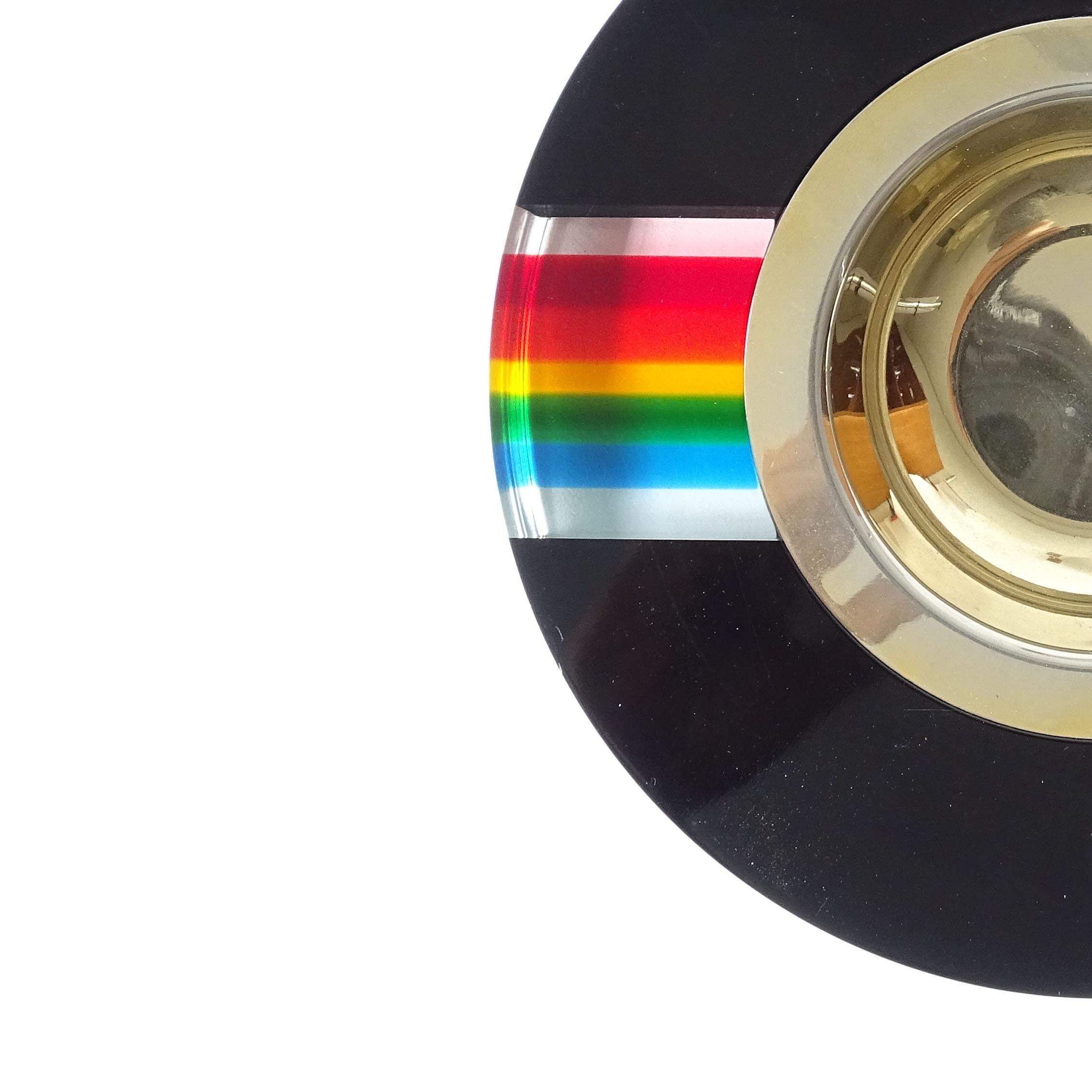 French Pierre Cardin 1970s Rainbow and Black Lucite Ashtray, France