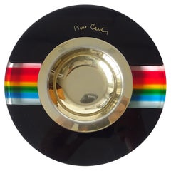 Pierre Cardin 1970s Rainbow and Black Lucite Ashtray, France