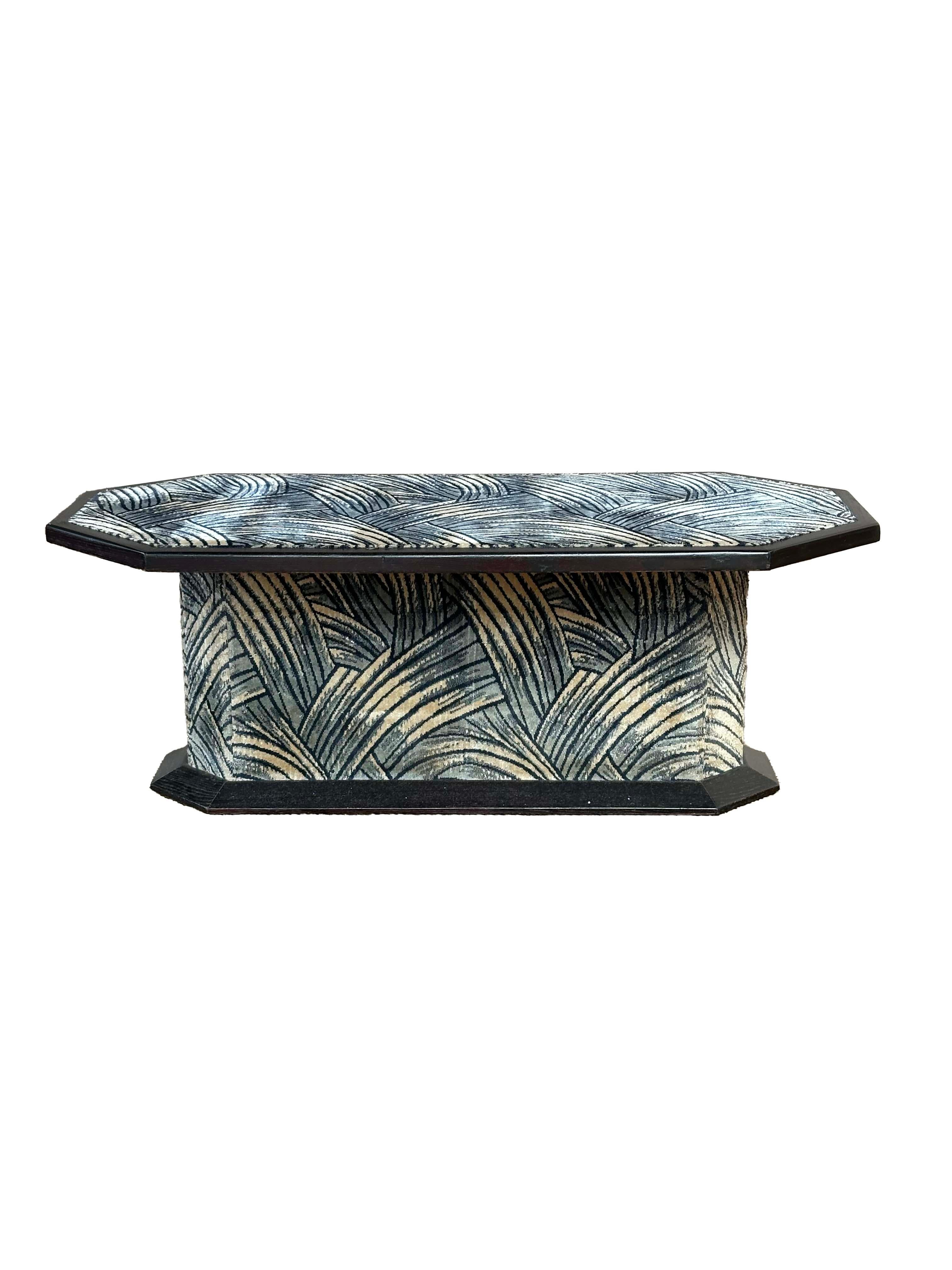 20th Century Pierre Cardin 1970s upholstered velvet coffee table  For Sale