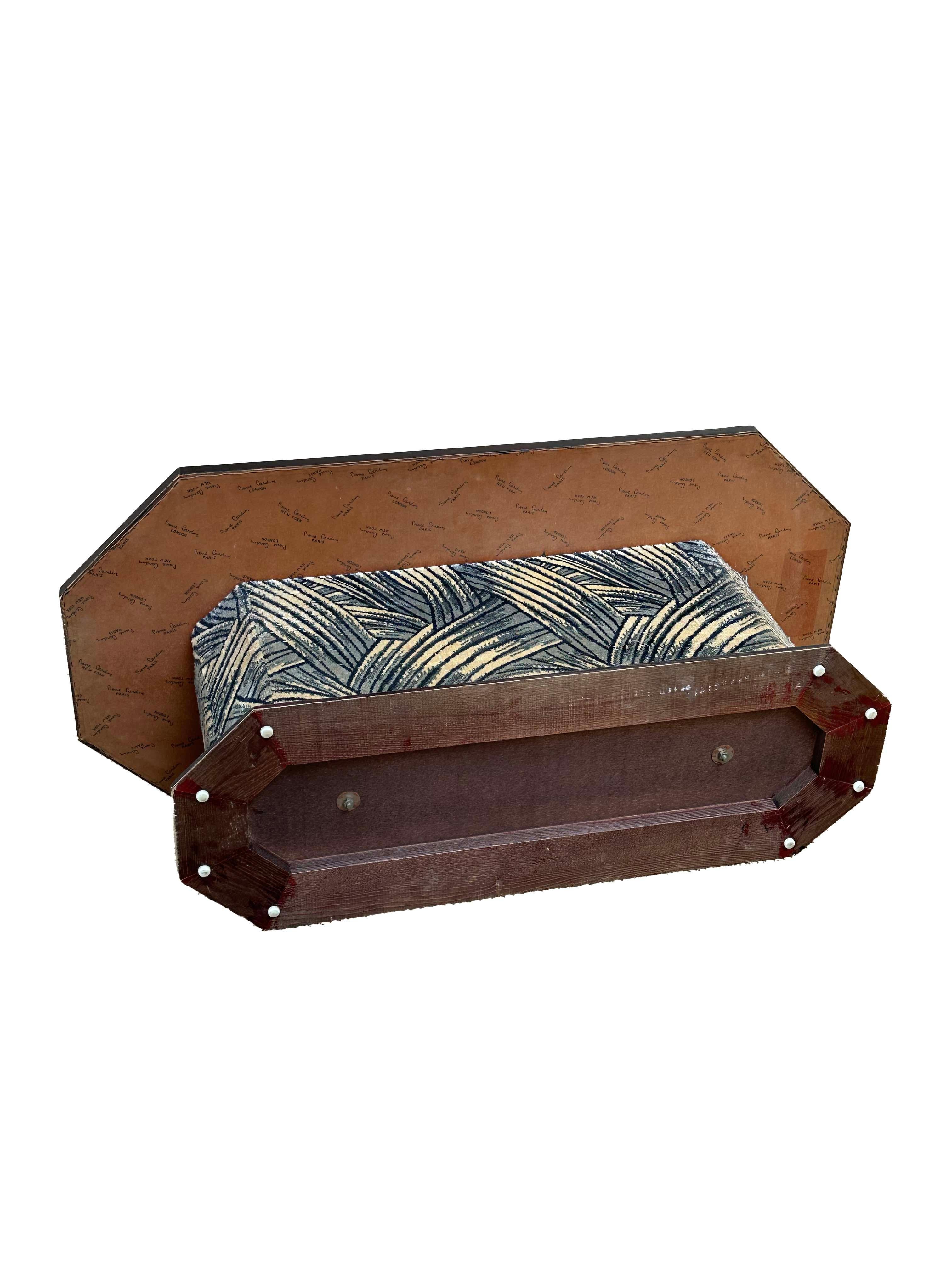 Pierre Cardin 1970s upholstered velvet coffee table  For Sale 1