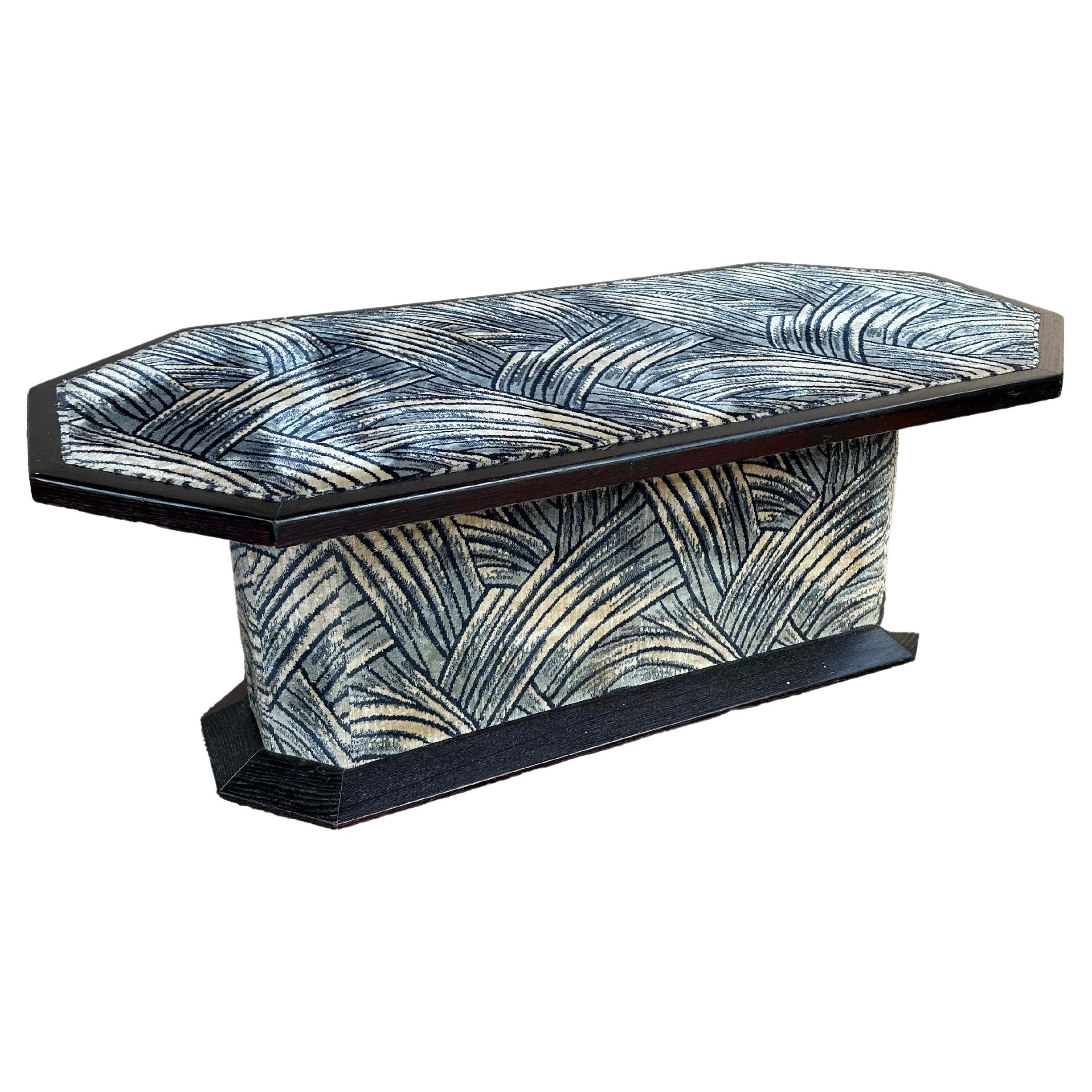 Pierre Cardin 1970s upholstered velvet coffee table 