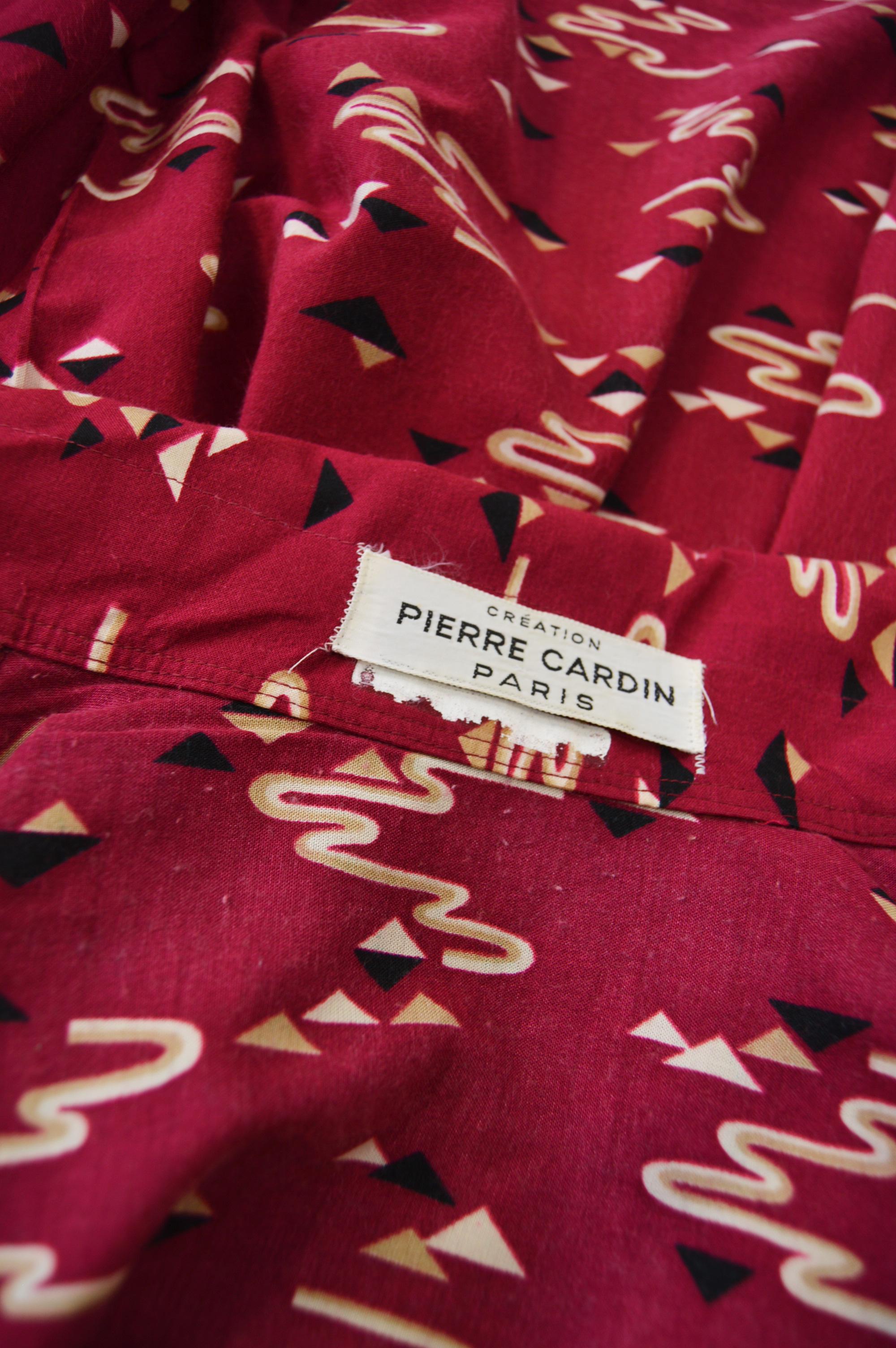 Pierre Cardin 1970s Vintage Red Blouse For Sale 1